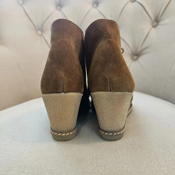 J. Crew MacAlister Brown Suede Leather Wedge Booties 9 - Picture 5 of 11